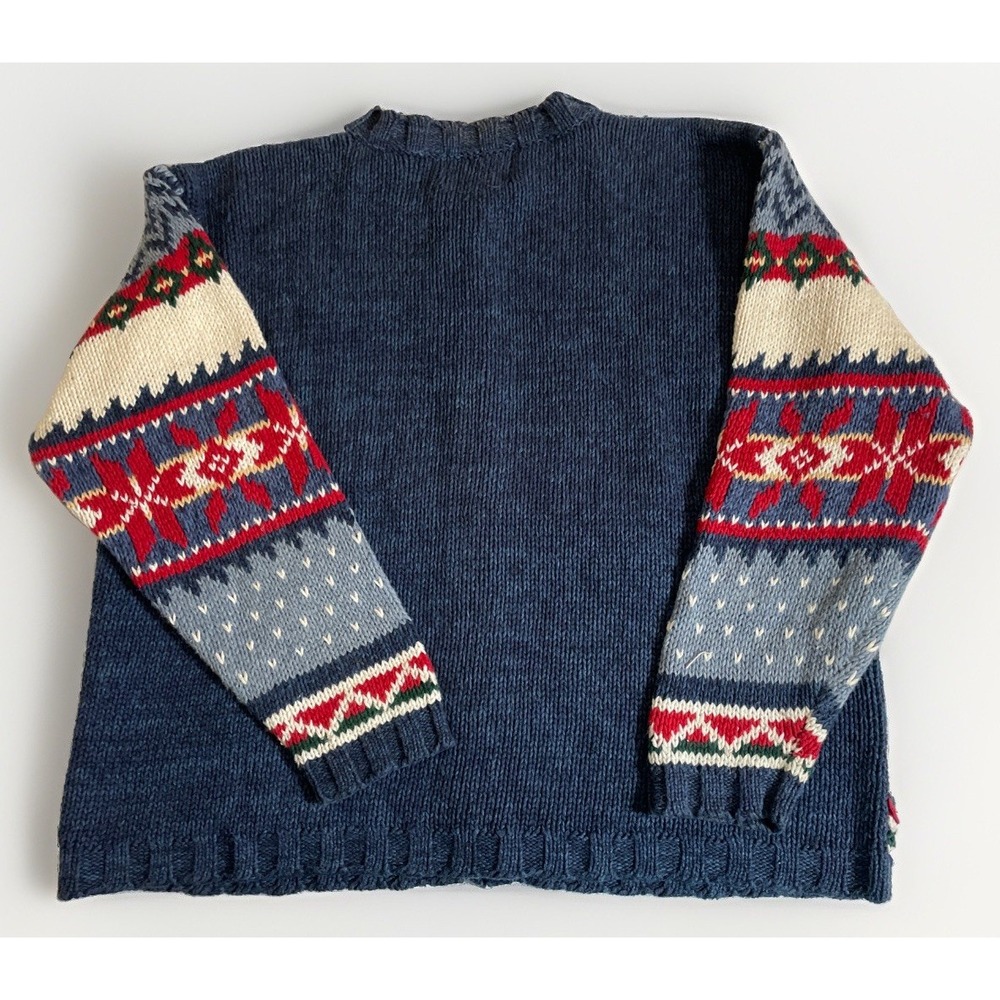 Heirloom Collectibles Hand Knit Button Down Christmas Cardigan Women's XL VTG - Picture 9 of 14
